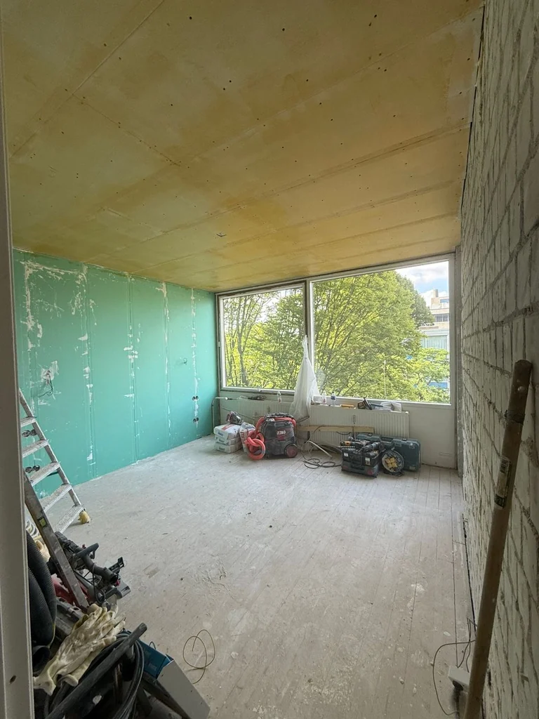 Wanden en plafond in voorbereiding